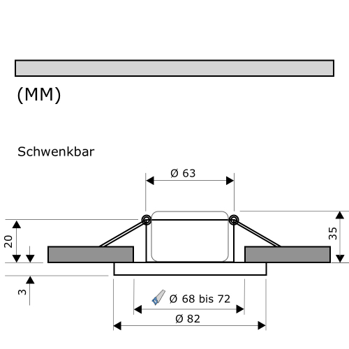 LED Einbaustrahler Lana | 230V | Flach | MCOB | 5Watt | Step Dimmbar