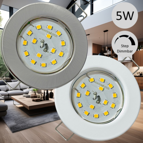 LED Einbaustrahler Lotta | 230V | Flach | SMD | 5Watt | Step Dimmbar