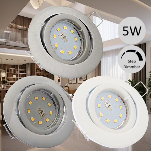 LED Einbaustrahler Lana | 230V | Flach | SMD | 5Watt | Step Dimmbar