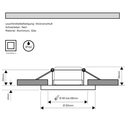 3W ✓ LED Spots Aqua ✓ IP44 ✓ 230V ✓ Modul ✓ Starr