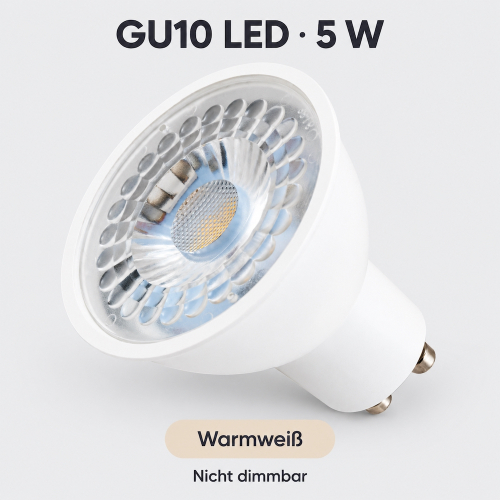 GU10 LED Strahler 5W - warmweiß 3000K, 400lm, Halogen-Ersatz