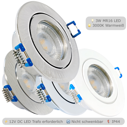 LED Bad Einbauspot Aqua 3W - 12V DC, GU5.3, 3000K