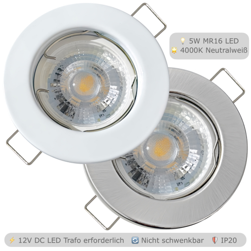 LED Einbauspot Lotta 5W - 12V DC, GU5.3, Neutralweiß