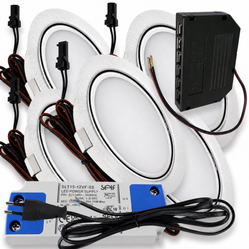 LED Möbeleuchte Emma 12V 3W flach inkl. LED Trafo und Zuleitung