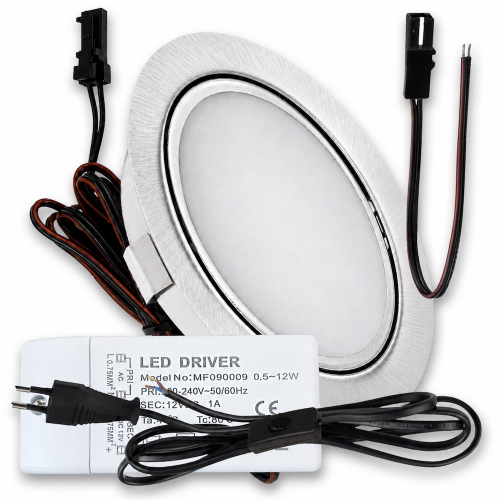 LED Möbeleuchte Emma 12V 3W inkl. Trafo & Zuleitung mit Schalter