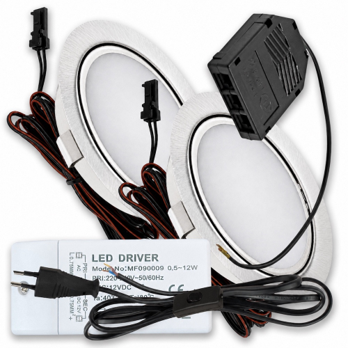 LED Möbeleuchte Emma 12V 3W inkl. Trafo & Zuleitung mit Schalter