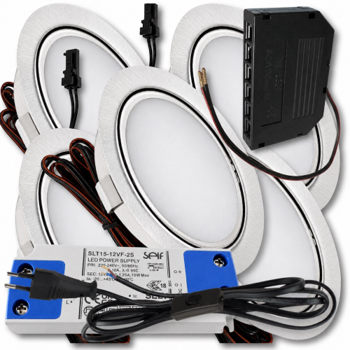 LED Möbeleuchte Emma 12V 3W inkl. Trafo & Zuleitung mit Schalter