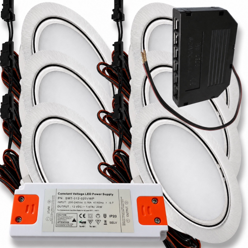 LED Möbeleuchte Emma 12V 3W warmweiß flach inkl. LED Trafo