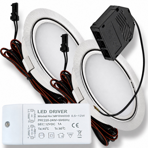 LED Möbeleuchte Emma 12V 3W warmweiß flach inkl. LED Trafo