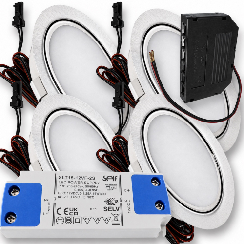 LED Möbeleuchte Emma 12V 3W warmweiß flach inkl. LED Trafo