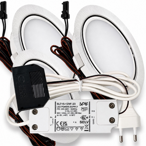 LED Möbelleuchte Emma 12V 3W warmweiß ultra flach Plug & Play