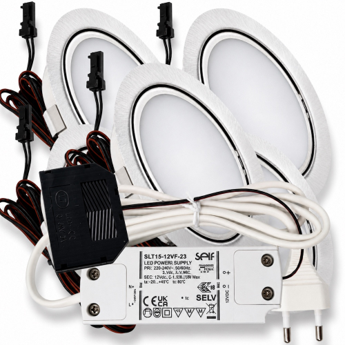 LED Möbelleuchte Emma 12V 3W warmweiß ultra flach Plug & Play