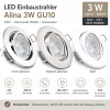 LED Einbaustrahler Alina / 3W GU10 / Warmweiß 3000K / Schwenkbar