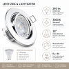 LED Einbaustrahler Alina / 3W GU10 / Warmweiß 3000K / Schwenkbar