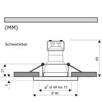 7 Watt - SMD Einbaustrahler Alina - 230V - GU10 - Dimmbar - Schwenkbar