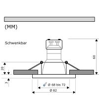 2er Set IP44 LED Möbel Einbauleuchte Leni 12V ✅ 2,4W ✅ 200lm ✅ 3K / K - Weiß