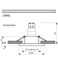 3 Watt - LED Einbauleuchte Lukas - 12V - MR16 Fassung - Schwenkbar