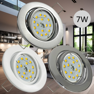 LED Einbaustrahler Alina | Flach | 230V | 7W | SMD Modul | Schwenkbar