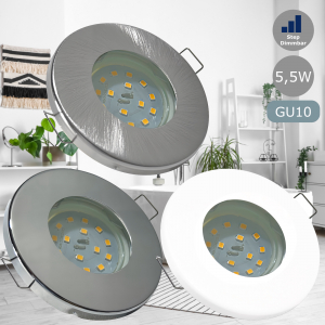 5,5W Step Dimmbar ✓ SMD Spots Nero ✓ IP65 ✓ 230V ✓ Starr